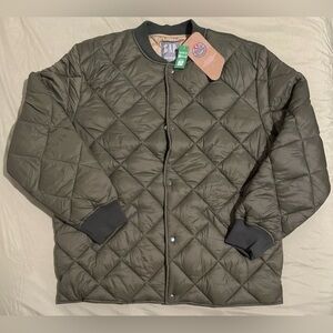 Gap Recycled Quilted Bomber Jacket Men's Large Olive Green (PtP: 25 inch) NWT